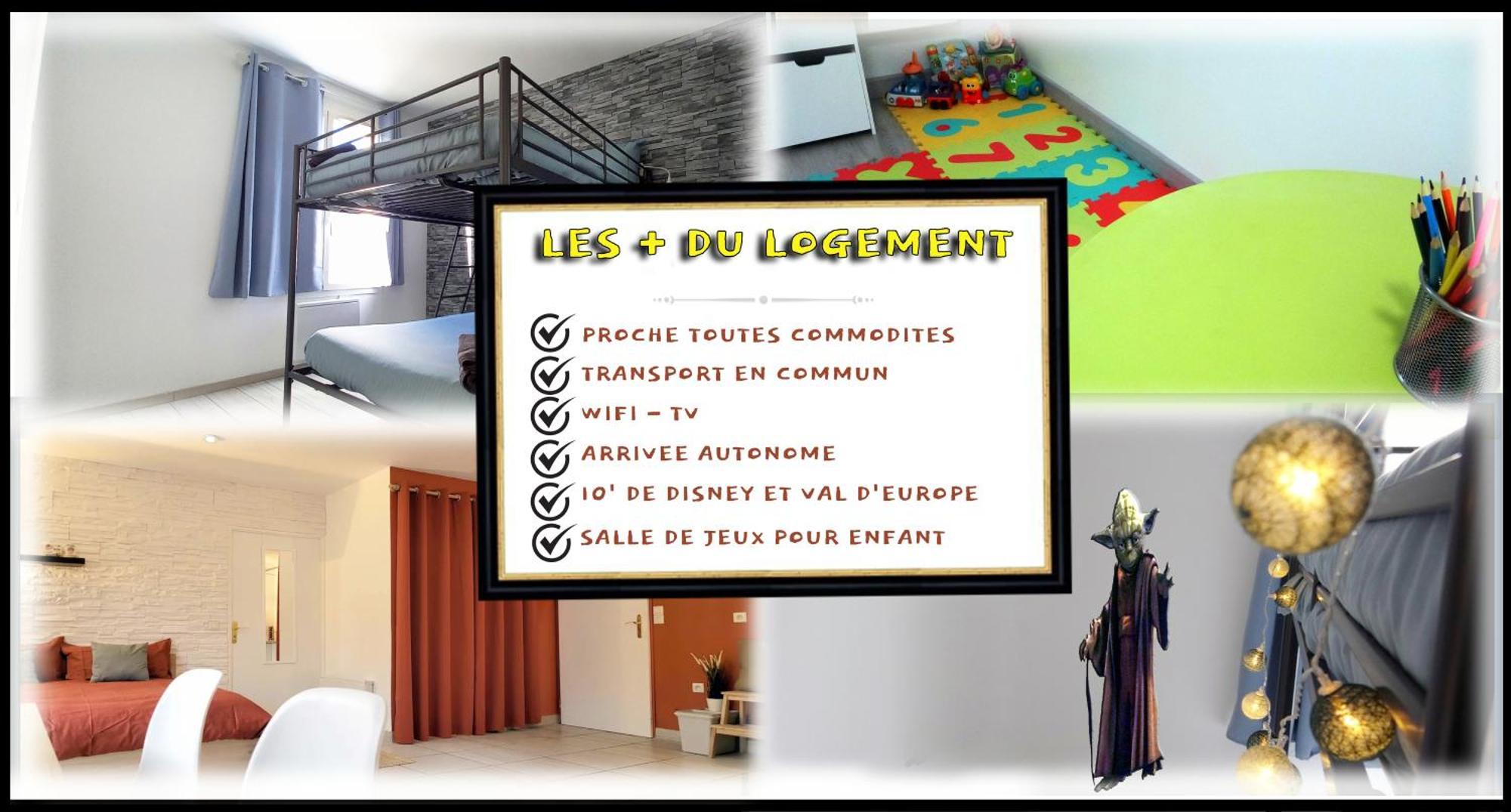 Appartement Avec Salle De Jeux Privee,10Min De Disney Transport En Commun 6 Couchages 샹틀루 앙 브리 외부 사진